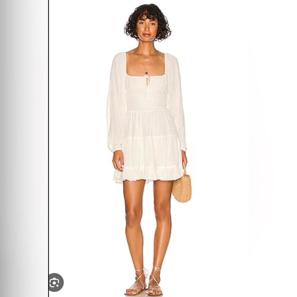 L’SPACE Cassidy dress White Long Sleeve Mini Dress